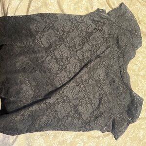 Elle Black Floral Lace Blouse